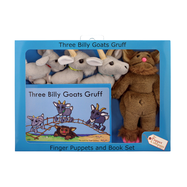 The Puppet Co The Three Billy Goats Gruff Finger Puppets and Book Set 007908